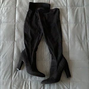 Over-the-Knee Black High Heeled Boots